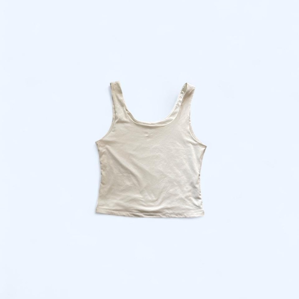 Cream lined cropped tank top‎ size L by Olive + Oak